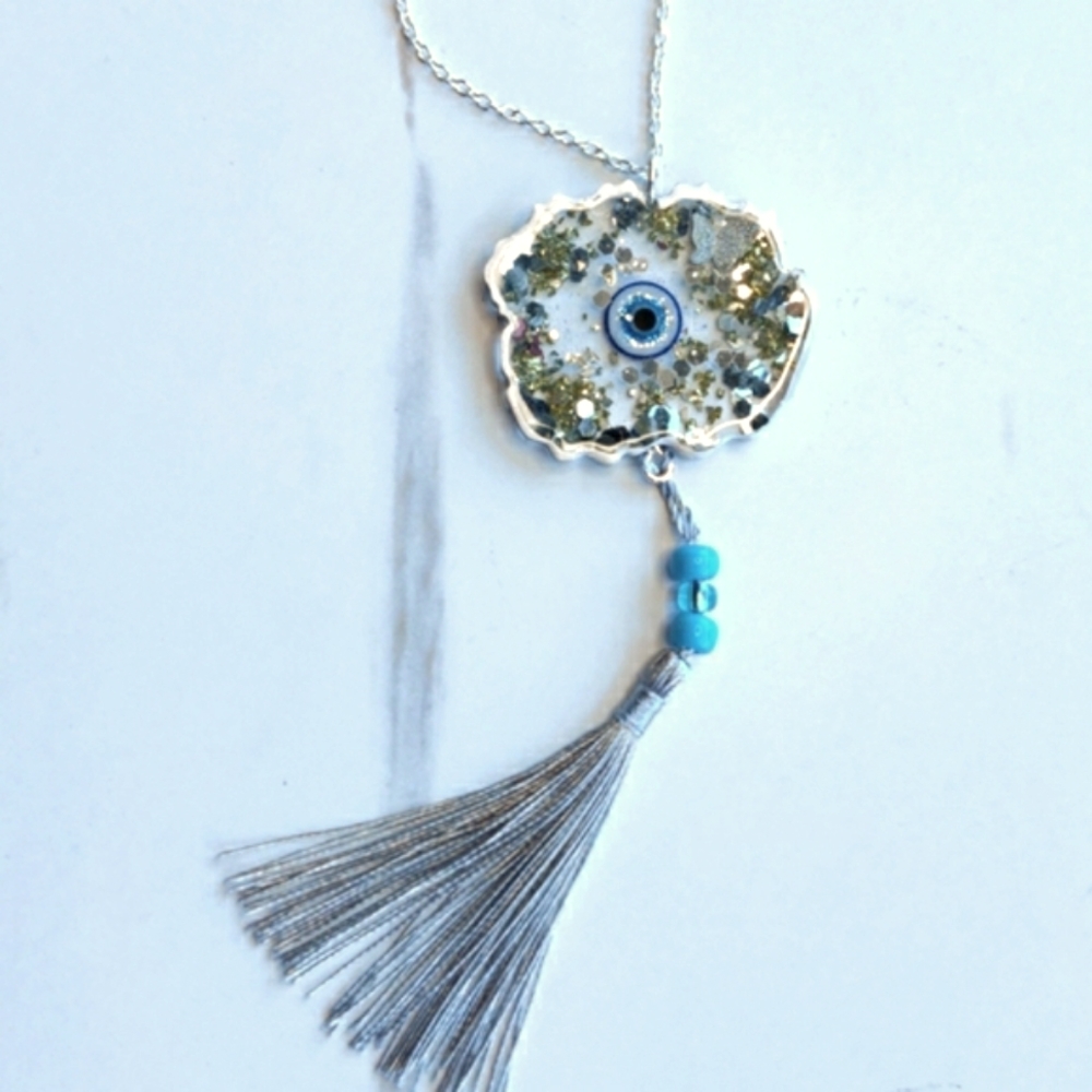 Resin Car Pendant/ Car Mirror Charm Hanging. Handmade Evil Eye Car Accessories